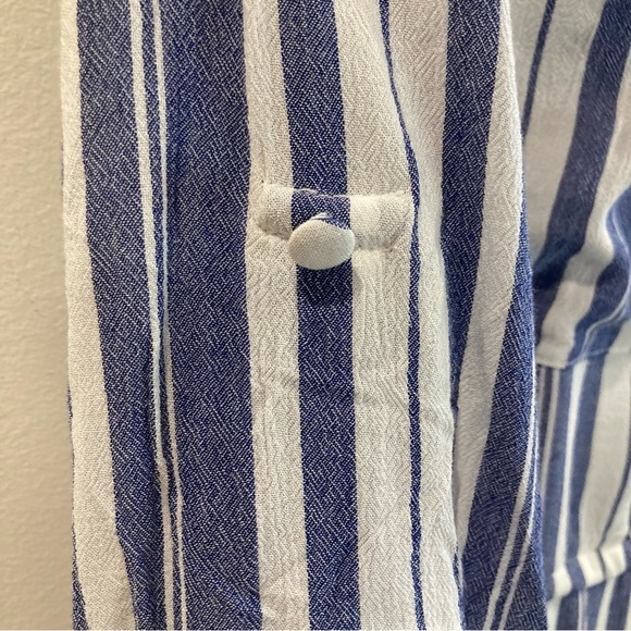 TORRID Sz 3 Blue & White Stripe Zip Front Drawstring Shirt Dress New with Tags - Picture 12 of 15